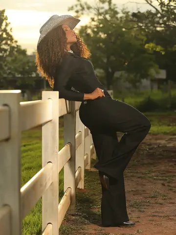 Macacão Preto Manga Longa Elegante e Sofisticado Pit Bull Jeans Luxo