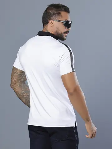 Polo Masculina Elegante e Casual com Recortes Esportivos Pit Bull Jeans Luxo