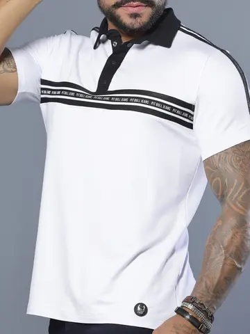 Polo Masculina Elegante e Casual com Recortes Esportivos Pit Bull Jeans Luxo