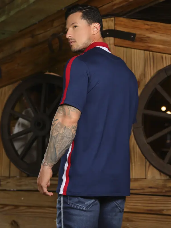 Polo Masculina Autêntica e Sofisticada com Logomania em Relevo Pit Bull Jeans Luxo