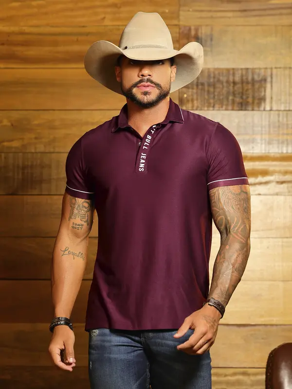 Polo Masculina Color Sofisticada e Casual com Modelagem Slim Pit Bull Jeans Luxo