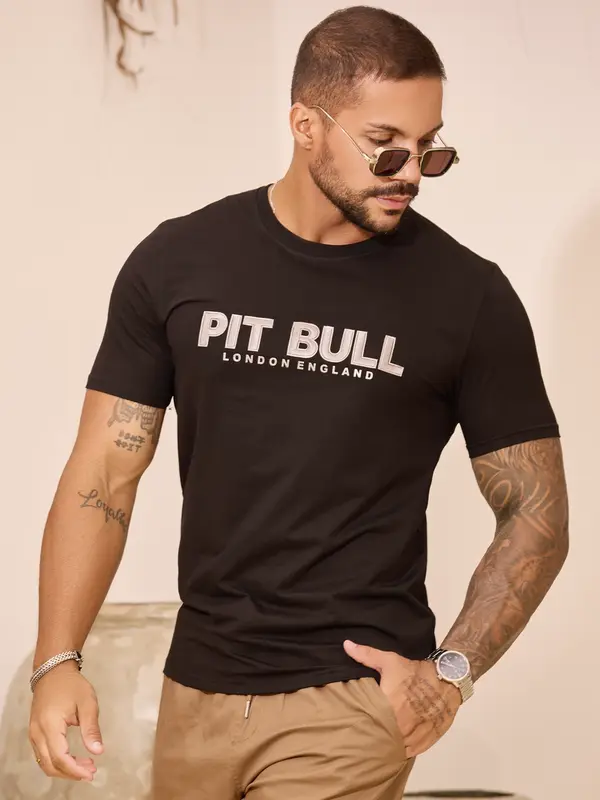 Camiseta Masculina Estilosa e Casual com Escrita em Relevo Pit Bull Jeans Premium
