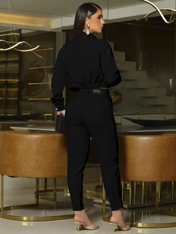 Conjunto Jaqueta, Top e Calça Elegante e Versátil Empório Pit Bull