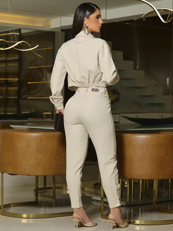 Conjunto Jaqueta, Top e Calça Elegante e Versátil Empório Pit Bull