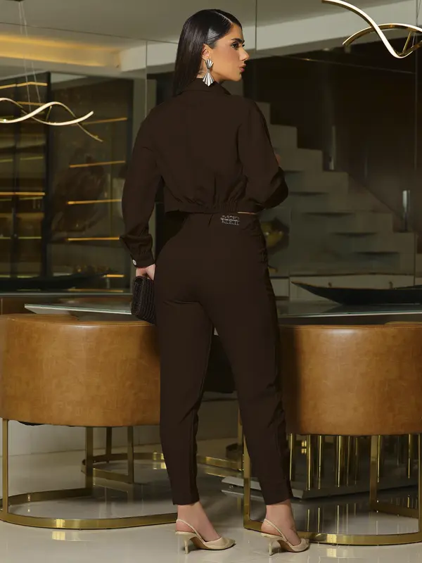Conjunto Jaqueta, Top e Calça Elegante e Versátil Empório Pit Bull