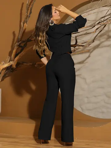 Conjunto Camisa e Calça Pantalona Elegante com Caimento Confortável Empório Pit Bull