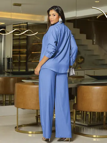 Conjunto Camisa e Calça Elegante com Modelagem Confortável Empório Pit Bull