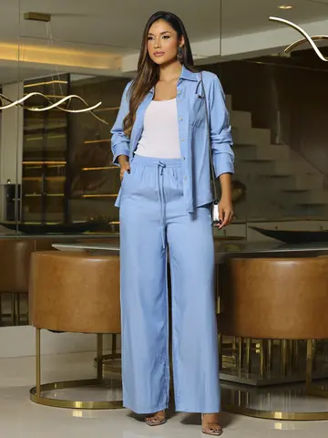 Conjunto Camisa e Calça Elegante com Modelagem Confortável Empório Pit Bull