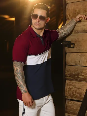 Polo Masculina Sofisticada e Elegante com Elásticos Personalizados Pit Bull Jeans Luxo