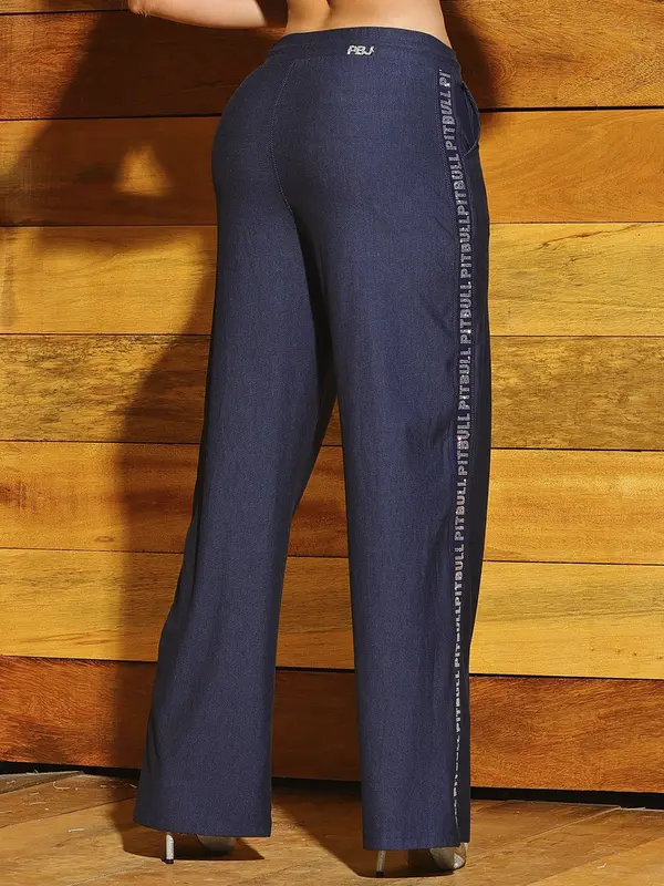 Calça Pantalona Estilosa e Confortável com Elásticos Personalizados Pit Bull Jeans Luxo