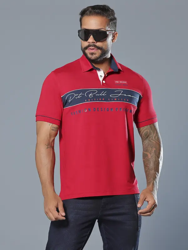 Polo Masculina Refinada e Casual com Estampa em Relevo Pit Bull Jeans Luxo