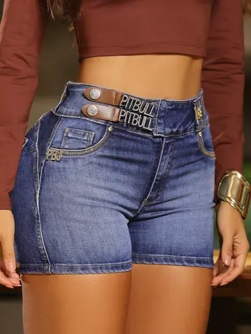 Short Sexy Estiloso e Modelador com Detalhes Únicos Pit Bull Jeans Luxo