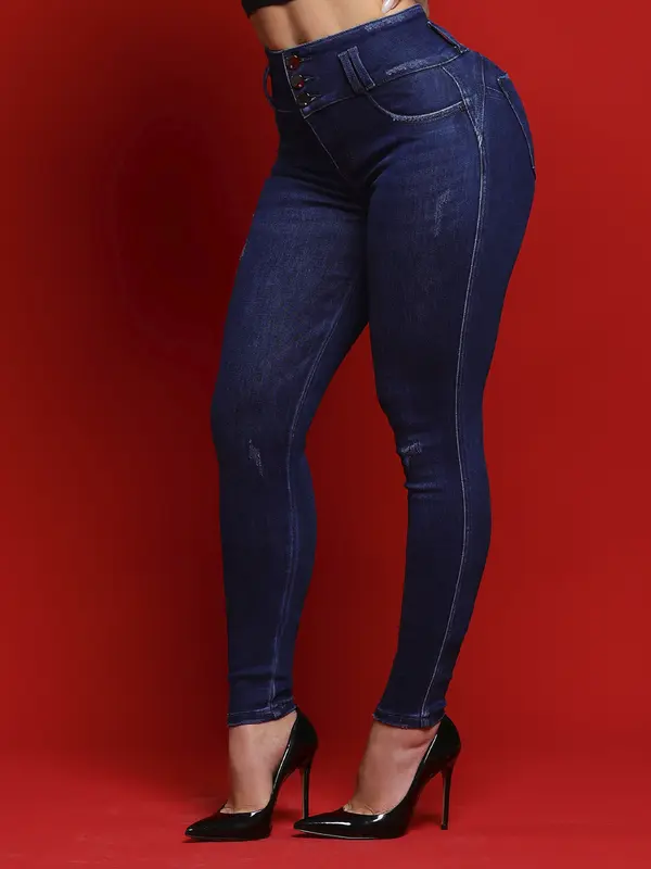 Calça Skinny Cós Largo Sofisticada com Modelagem Ajustada Pit Bull Jeans Premium