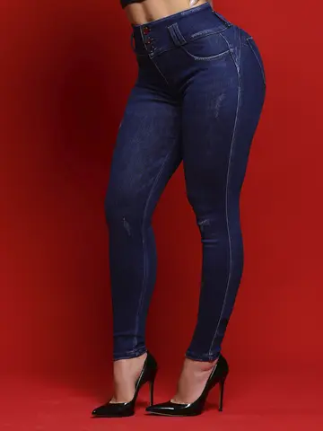 Calça Skinny Cós Largo Sofisticada com Modelagem Ajustada Pit Bull Jeans Premium