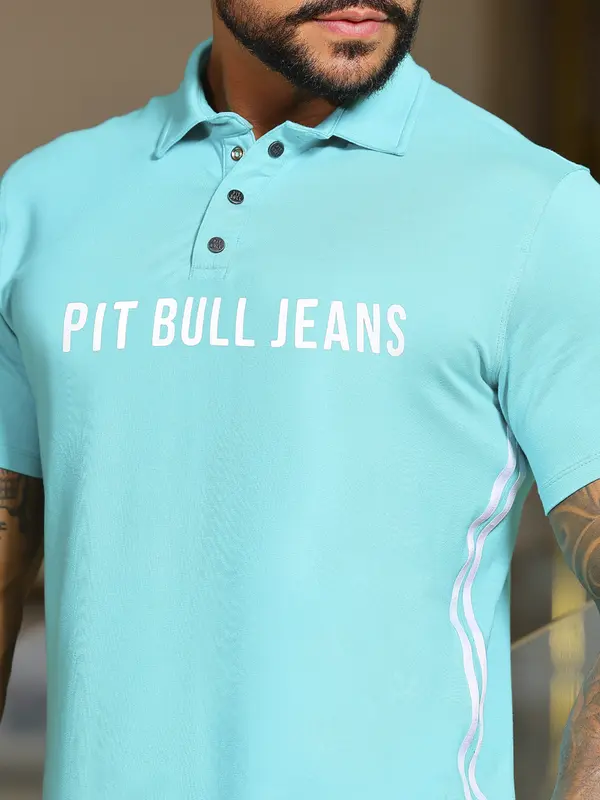 Polo Masculina Sofisticada e Confortável com Escrita em Relevo Pit Bull Jeans Luxo