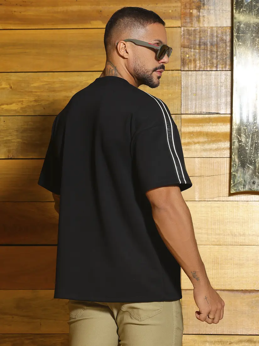 Camiseta Gola O Oversized Estilosa com Elástico Personalizado Pit Bull Jeans Luxo