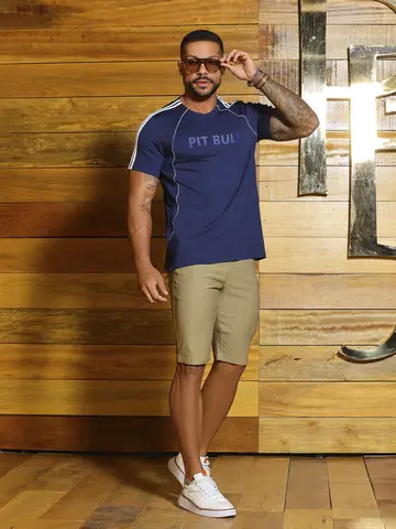 Bermuda Masculina Color Sofisticada e Casual com Cordão de Amarração Pit Bull Jeans Luxo