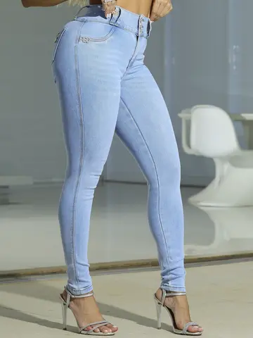 Calça Cós Largo Sofisticada e Modeladora com Efeito Empina Bumbum Pit Bull Jeans Premium
