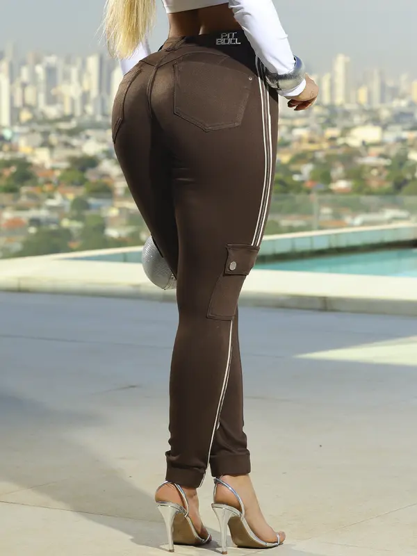 Calça Jogger Color Autêntica e Confortável com Bolsos Cargo Pit Bull Jeans Premium