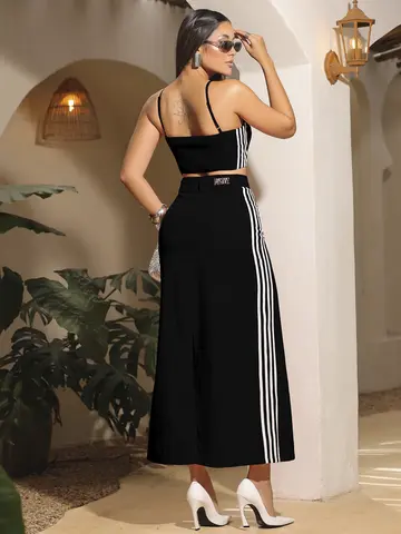 Conjunto Saia Longa e Top Elegante com Caimento Impecável Empório Pit Bull