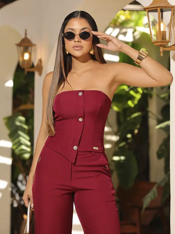 Conjunto Top e Calça Versátil com Modelagem Elegante Empório Pit Bull