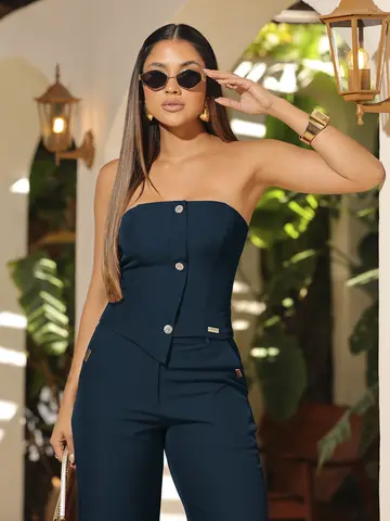 Conjunto Top e Calça Versátil com Modelagem Elegante Empório Pit Bull