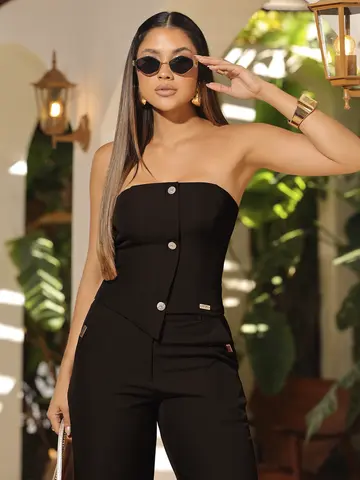 Conjunto Top e Calça Versátil com Modelagem Elegante Empório Pit Bull