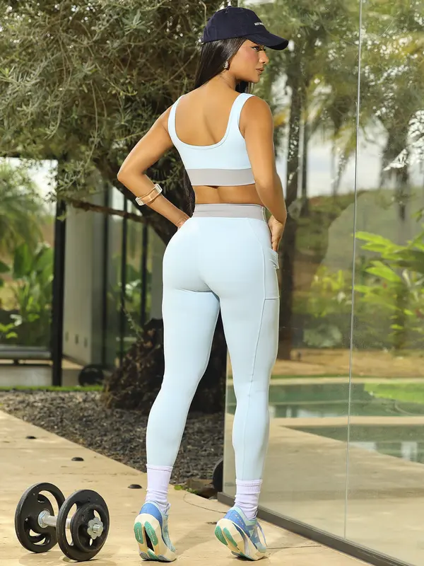 Conjunto Calça Legging e Top com Modelagem Ajustada Pit Bull Jeans Fitness