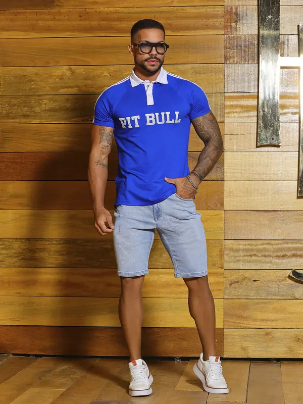 Bermuda Masculina Autêntica e Versátil com Detalhes Destroyeds Pit Bull Jeans Luxo