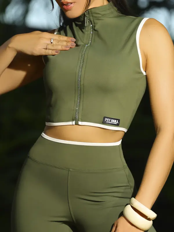 Conjunto Calça e Cropped Sofisticado com Modelagem Ajustada Pit Bull Jeans Fitness