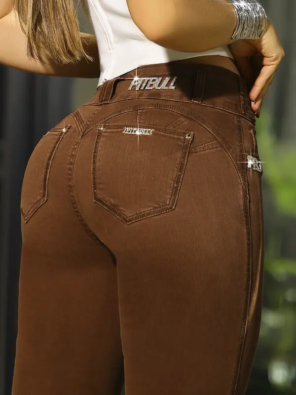 Calça Skinny Cós Largo Sofisticada e Modeladora com Detalhes Únicos Pit Bull Jeans Luxo