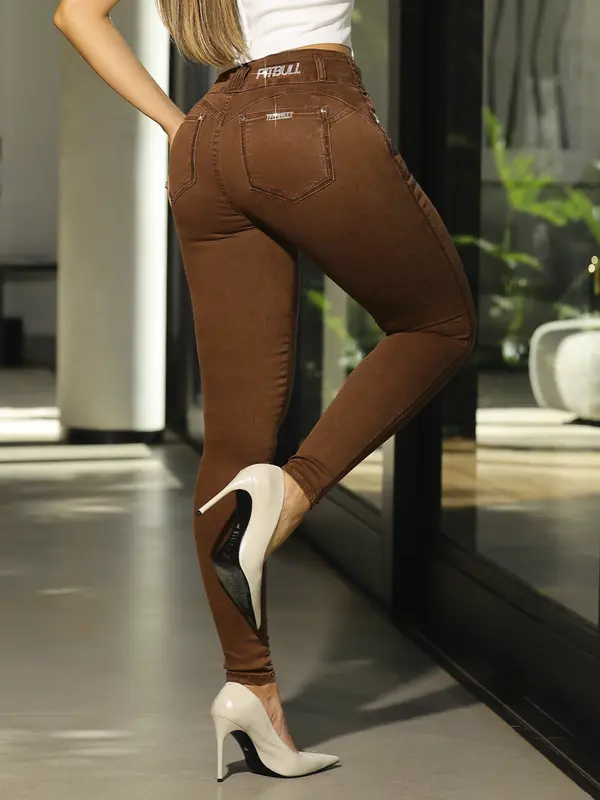 Calça Skinny Cós Largo Sofisticada e Modeladora com Detalhes Únicos Pit Bull Jeans Luxo