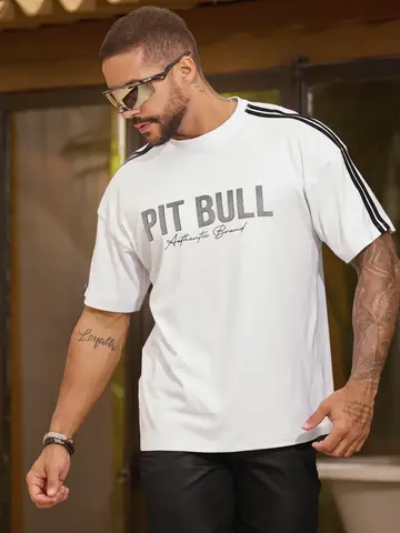 Camiseta Oversized Autêntica e Versátil com Estampa em Relevo Pit Bull Jeans Luxo