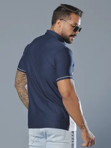 Polo Masculina Elegante e Casual com Estampa em Relevo Pit Bull Jeans Luxo
