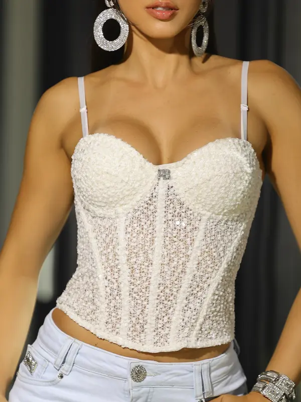 Corset Sofisticado e Elegante com Detalhes Brilhosos Pit Bull Jeans Luxo