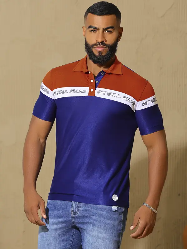 Polo Masculina Sofisticada com Estampa em Relevo Pit Bull Jeans Luxo