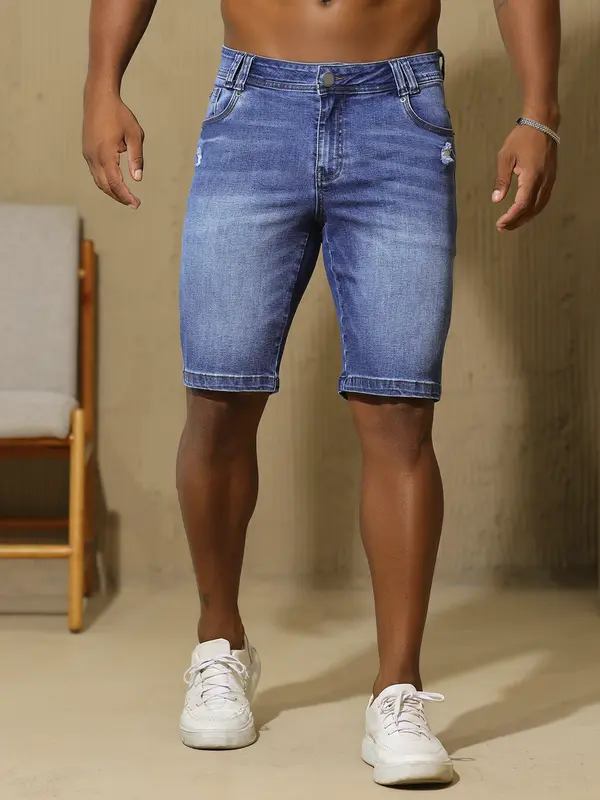 Bermuda Masculina Versátil e Casual com Lavado Médio Pit Bull Jeans Luxo