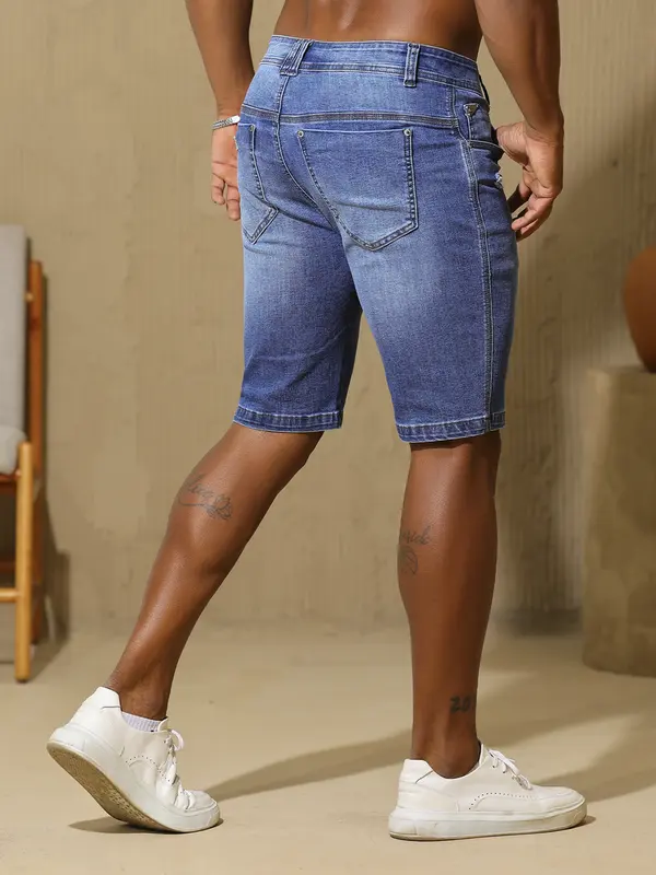 Bermuda Masculina Versátil e Casual com Lavado Médio Pit Bull Jeans Luxo