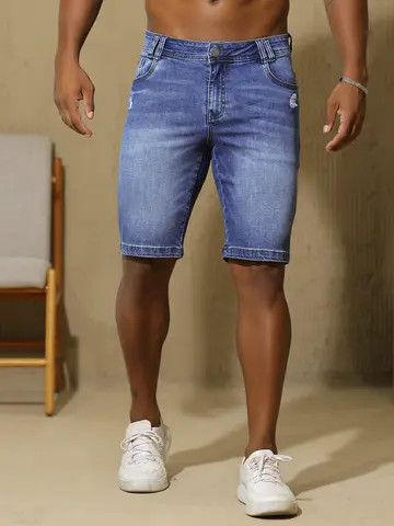 Bermuda Masculina Versátil e Casual com Lavado Médio Pit Bull Jeans Luxo