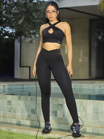 Conjunto Top e Legging Versátil com Caimento Modelador Pit Bull Jeans Fitness