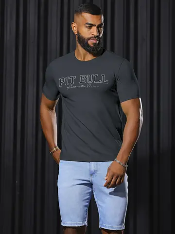 Camiseta Gola O Autêntica e Casual com Estampa em Relevo Pit Bull Jeans Luxo