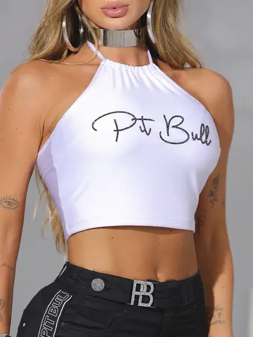 Cropped Sofisticado e Casual com Escrita em Relevo Pit Bull Jeans Luxo
