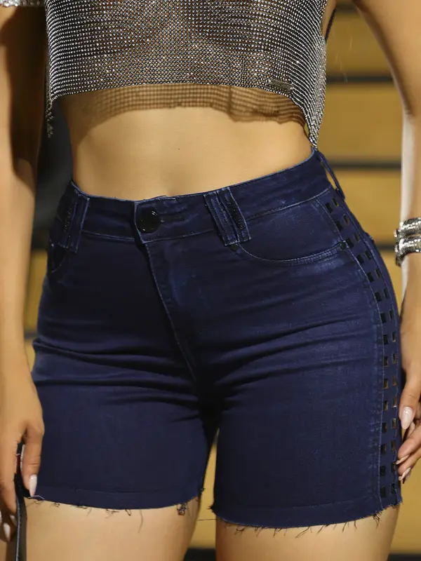 Short Hot Pants Estiloso e Modelador com Detalhes Laterais Pit Bull Jeans Luxo