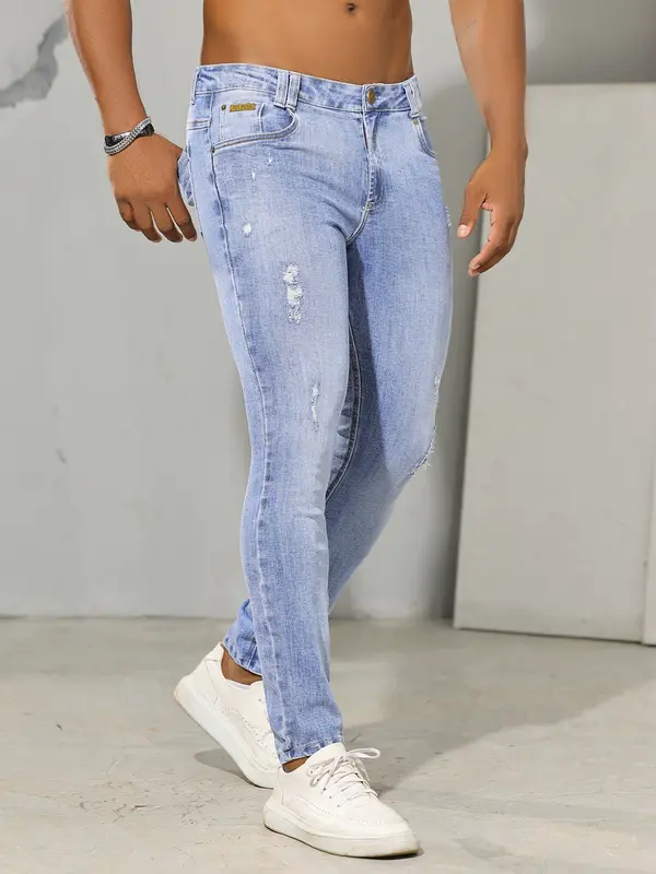 Calça Masculina Autêntica e Casual com Detalhes Destroyed Pit Bull Jeans Luxo