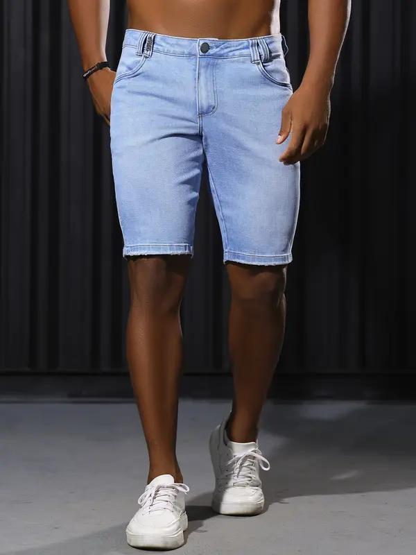 Bermuda Masculina Sofisticada e Casual com Lavado Claro Pit Bull Jeans Luxo