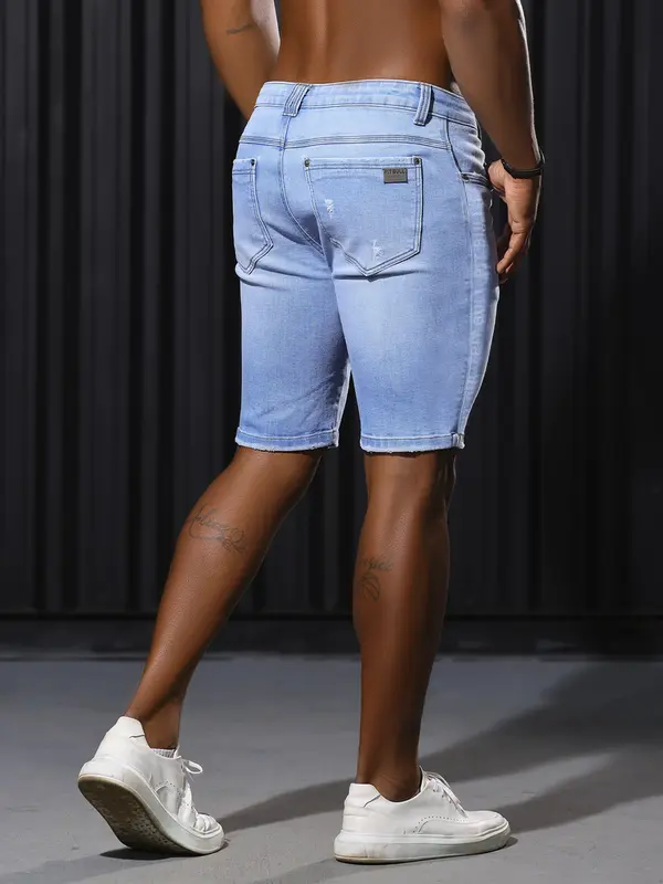 Bermuda Masculina Sofisticada e Casual com Lavado Claro Pit Bull Jeans Luxo