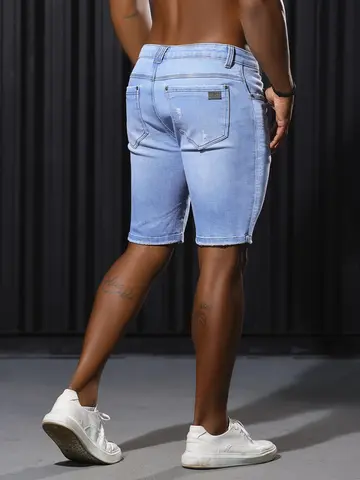 Bermuda Masculina Sofisticada e Casual com Lavado Claro Pit Bull Jeans Luxo