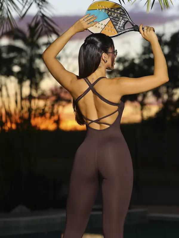 Macacão Modelador e Elegante com Alças Trançadas Pit Bull Jeans Fitness