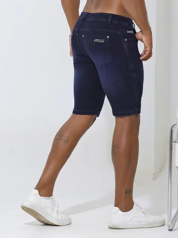 Bermuda Masculina Versátil e Casual com Lavagem Escura Pit Bull Jeans Luxo