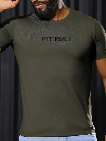 Camiseta Masculina com Estampa Metalizada em Relevo Pit Bull Jeans Luxo